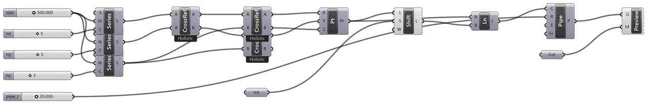 Level065 Octet truss (3D 立体トラス) — Grasshopper canvas