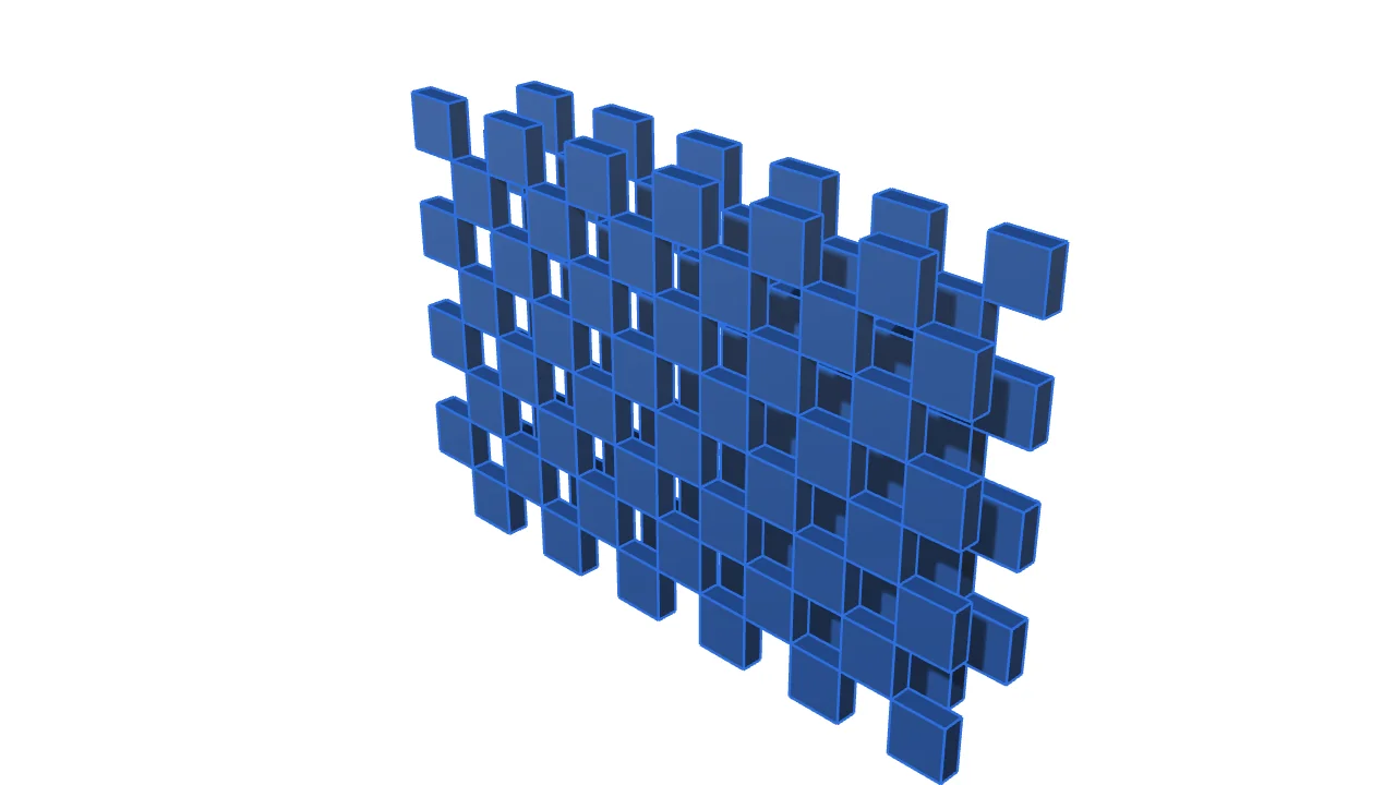 Level049 Folding wall (前後ずれ Box) — model