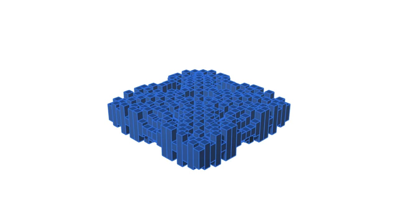 Level058 リップル波形ファサード — model