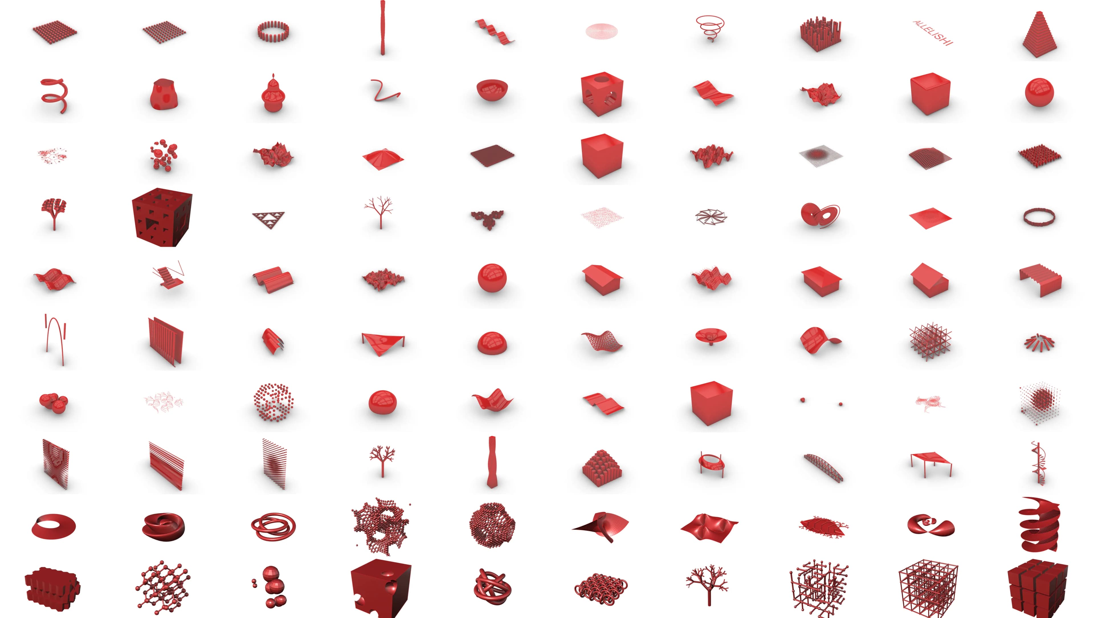 100 parametric Rhino studies