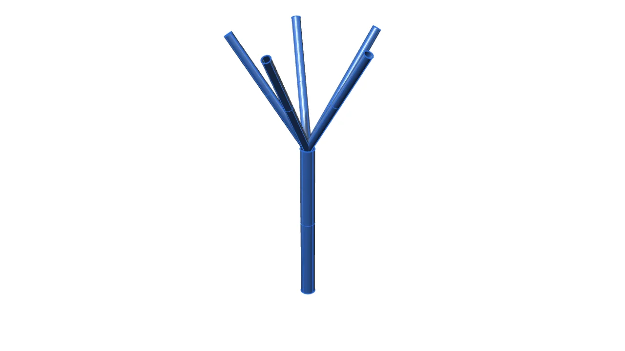 Level068 Branching column (Y 字 1 段分岐) — model
