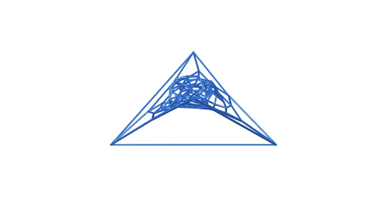 Level081 Kangaroo Tensile Sail (鞍形屋根) — model